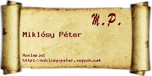 Miklósy Péter névjegykártya