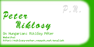 peter miklosy business card