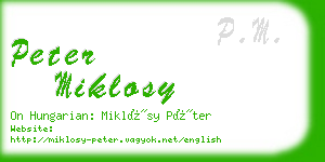 peter miklosy business card